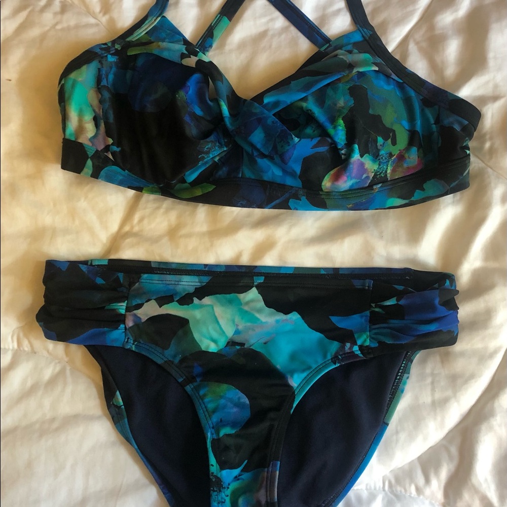 Athleta Swimwear Bikini - Blue floral
